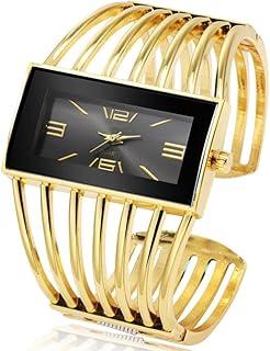 Luxury Rectangular Dial Cuff Watch for Women