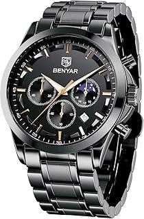 Multifunctional Black Chronograph Watch for Men