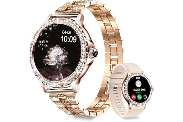 Diamond-Studded Bluetooth Smartwatch